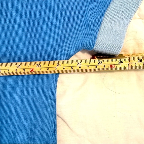 Lacoste Spread Collar Brand Logo Polo Shirt in Blue Size M Loose Fit - Picture 12 of 12